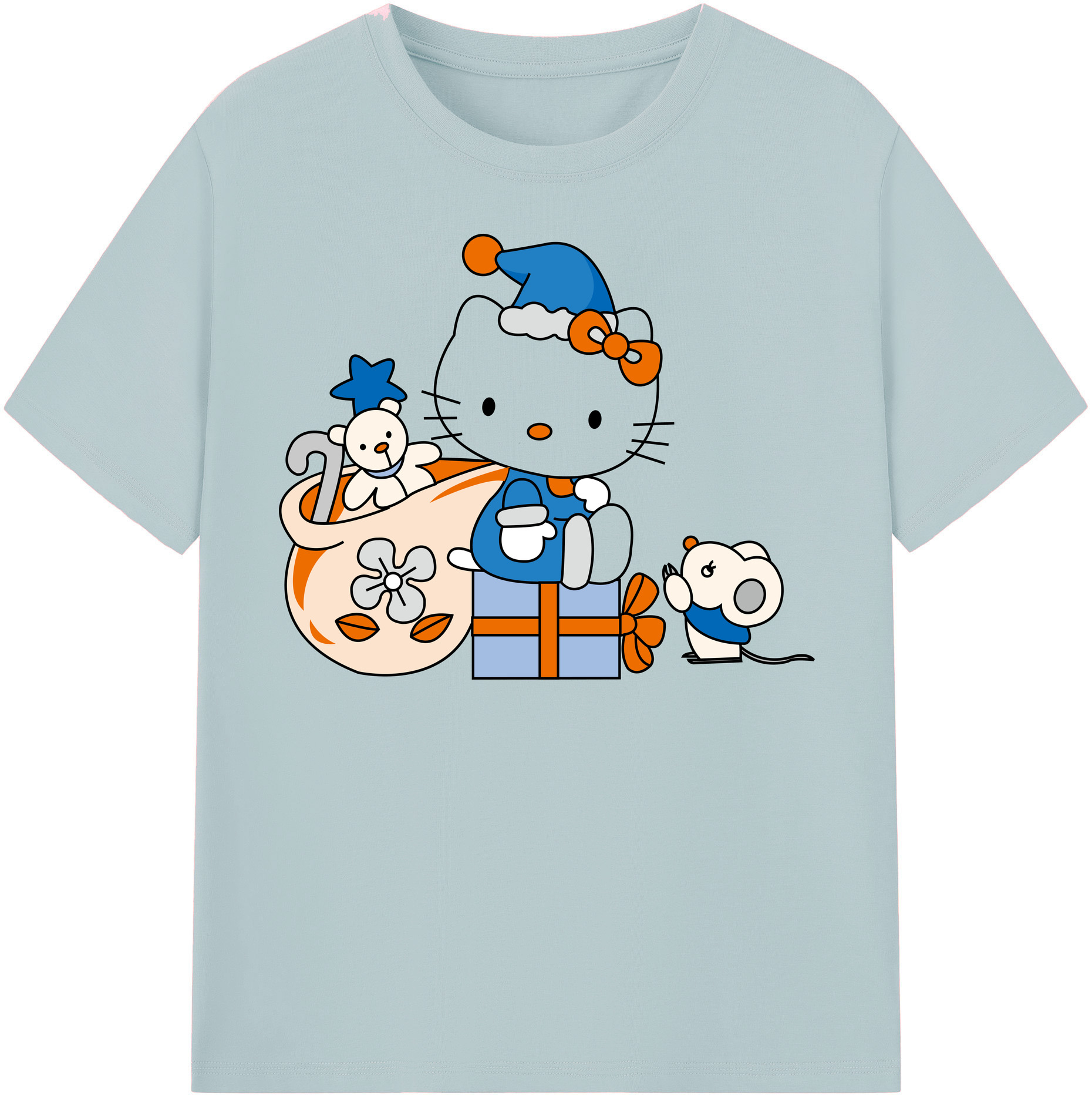 （画像用） Hello Kitty ハローキティ 綿100％半袖Tシャツ（フロントプリント）